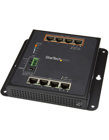 StarTech.com Switch industriale a 8 porte Gigabit PoE - 4 x PoE+ 30W - Power Over Ethernet - Switch gestito GbE Layer L2 in