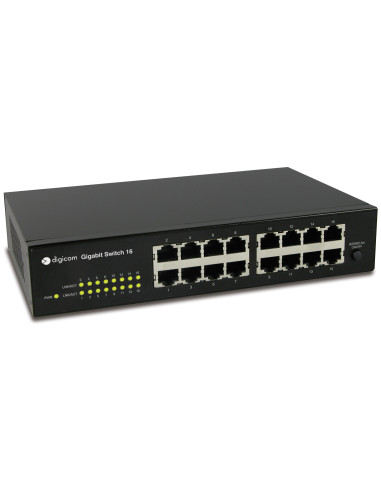 Digicom SWG16-Z01 Gestito Gigabit Ethernet (10 100 1000) Nero