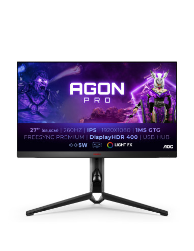 AOC AGON PRO AG274FZ Monitor PC 68,6 cm (27") 1920 x 1080 Pixel Full HD LED Nero, Rosso