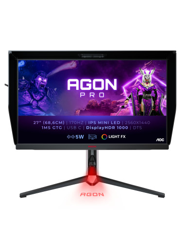 AOC AG274QXM Monitor PC 68,6 cm (27") 2560 x 1440 Pixel Quad HD LED Nero, Rosso