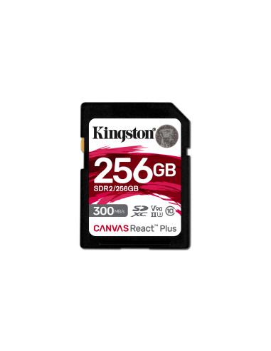 Kingston Technology 256GB Canvas React Plus SDXC UHS-II 300R 260W U3 V90 for Full HD 4K 8K