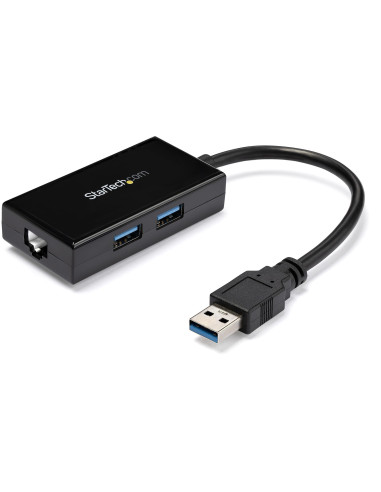 StarTech.com Adattatore USB 3.0 a Ethernet Gigabit con Hub USB a 2 porte incorporato