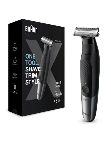 Braun Series XT5 Regolabarba Uomo, Rasoio Elettrico Barba, Kit Depilazione, Lama Duratura, XT5100