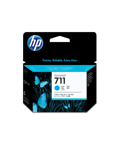 HP Confezione da 3 di cartucce inchiostro ciano DesignJet 711, 29 ml