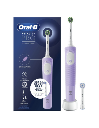 Oral-B Vitality Spazzolino Elettrico Ricaricabile Pro Viola, 2 Testine