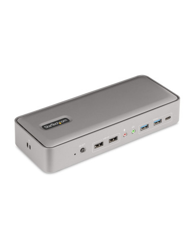 StarTech.com KVM Docking Station USB-C per due laptop, docking station DisplayPort a doppio monitor 4K 60 Hz, hub USB a 5