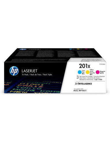 HP Confezione da 3 cartucce toner ciano magenta giallo originale ad alta capacità LaserJet 201X