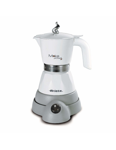 Ariete 1358 Moka Aroma - Moka elettrica 2 4 tazze - Autospegnimento - Mantenimento temperatura per 30' - 400 Watt - Bianco