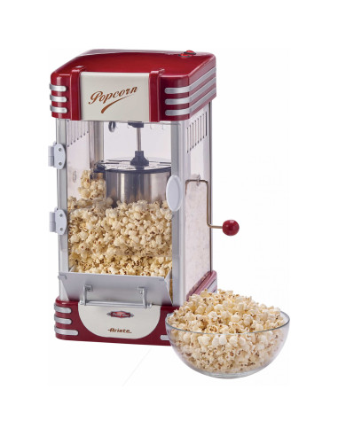 Ariete Popcorn Popper XL Party Time 2953, Macchina Pop Corn, 700gr di Pop Corn in Meno di 2 Minuti, Rosso