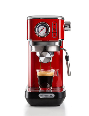 Ariete 1381 Macchina da caffè con manometro, compatibile con caffè in polvere e cialde ESE, 1300 W, Capacità 1,1 L, 15 bar di