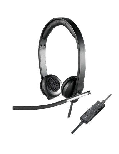 Logitech H650e Auricolare Cablato A Padiglione Ufficio USB tipo A Nero, Argento