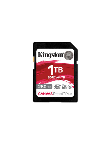 Kingston Technology 1TB Canvas React Plus SDXC UHS-II 280R 150W U3 V60 for Full HD 4K