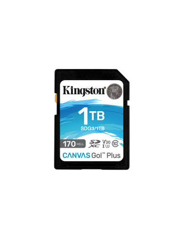 Kingston Technology Scheda SDXC Canvas Go Plus 170R C10 UHS-I U3 V30 da 1TB