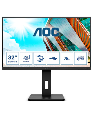 AOC P2 U32P2 Monitor PC 80 cm (31.5") 3840 x 2160 Pixel 4K Ultra HD LED Nero