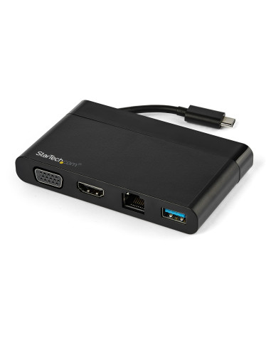 StarTech.com Adattatore multiporta USB C con HDMI, VGA, Gigabit Ethernet e USB 3.0 - Mini dock hub USB C a HDMI 4K o VGA 1080p