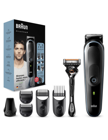 Braun All-in-one Rifinitore Tutto-In-Uno 5 MGK5355, Regolabarba Uomo 7-In-1, Tagliacapelli, Per Viso, Capelli