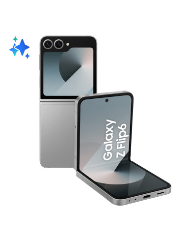 Samsung Galaxy Z Flip6 Smartphone AI, 256GB, RAM 12GB, Display 3,4" SAMOLED 6,7" Dynamic AMOLED 2X, Silver Shadow