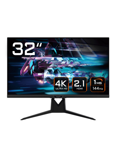 GIGABYTE AORUS FI32U 31,5” Monitor da Gioco Pro 4K - 3840 x 2160 (UHD), 144Hz, 1ms, 350 cd m2, FreeSync Premium Pro, Display