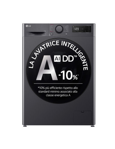 LG F4R5011TSMB Lavatrice 11kg AI DD, Classe A-10%, 1400 giri, TurboWash, Vapore