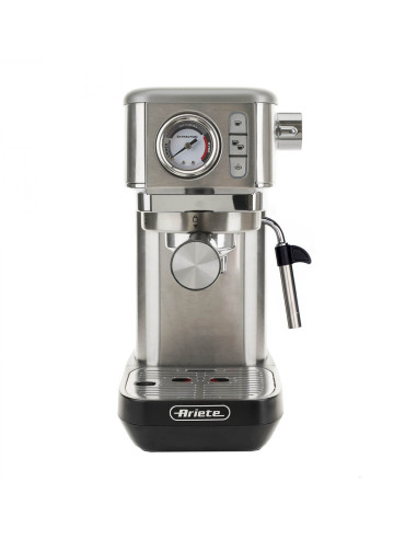 Ariete 1381 Macchina da caffè con manometro, compatibile con caffè in polvere e cialde ESE, 1300 W, Capacità 1,1 L, 15 bar di