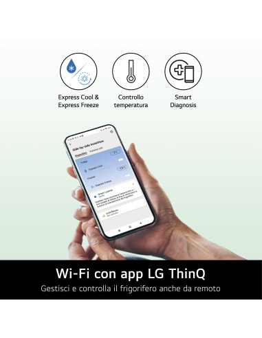 LG GTB744PZHED Frigorifero doppia porta, Classe E, 506L, Wi-Fi, Door Cooling, Cassetto 0 gradi, Gestione umidità, Inox