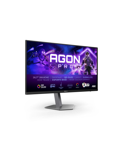 AOC AGON PRO AG276QZD2 Monitor PC 67,8 cm (26.7") 2560 x 1440 Pixel Quad HD QDOLED Grigio