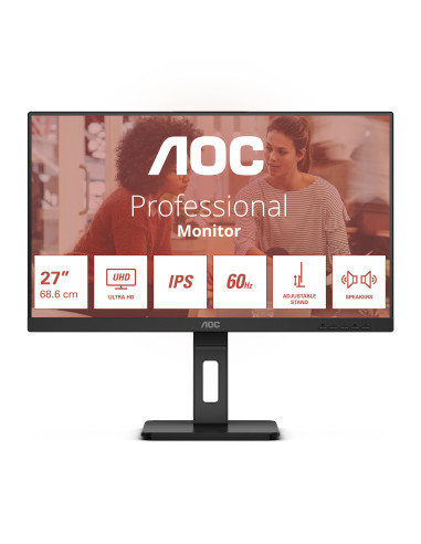 AOC E3 U27E3UF Monitor PC 68,6 cm (27") 3840 x 2160 Pixel 4K Ultra HD LED Nero