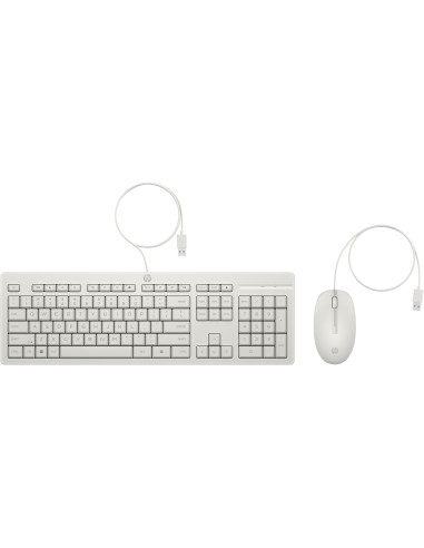 HP Combinazione di tastiera e mouse cablati 225 – Bianco