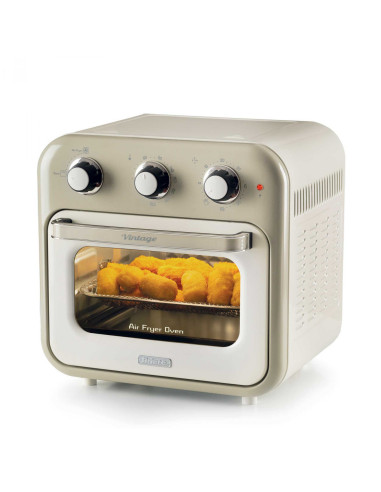 Ariete 4632 Friggitrice ad aria e forno Vintage, 1400W, 2in1, Capacità 16L, Accessori inclusi, Timer 60 minuti, Doppio vetro,