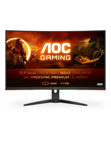 AOC G2 C32G2AE BK LED display 80 cm (31.5") 1920 x 1080 Pixel Full HD Nero, Rosso