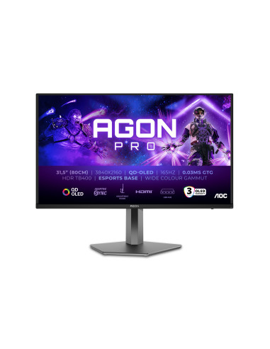 AOC AGON PRO AG326UD Monitor PC 80 cm (31.5") 3840 x 2160 Pixel 4K Ultra HD QDOLED Nero