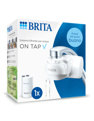 Brita Sistema filtrante per acqua ON TAP V incluso 1x filtro V - per acqua sostenibile dal gusto migliore direttamente dal