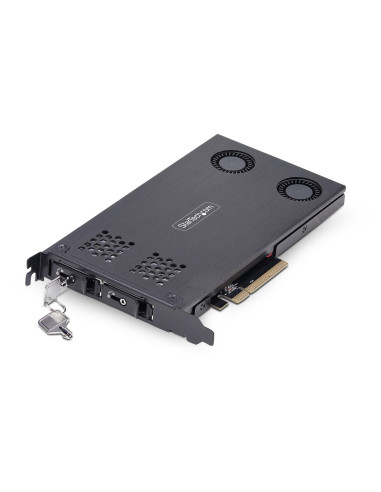 StarTech.com Adattatore SSD M.2 NVMe a PCIe x8 rack mobile a doppio alloggiamento rimovibile biforcazione necessaria