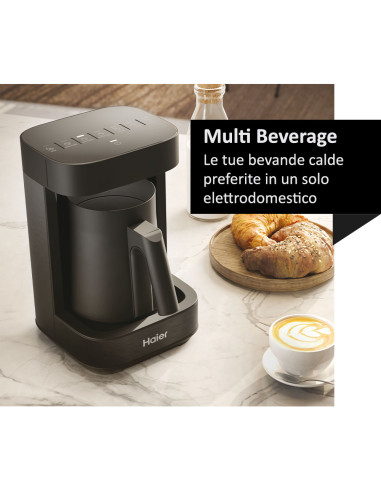 Haier Multi Beverage I-Master Serie 5 Nero, Salvaspazio 3 in 1, 6 programmi automatici